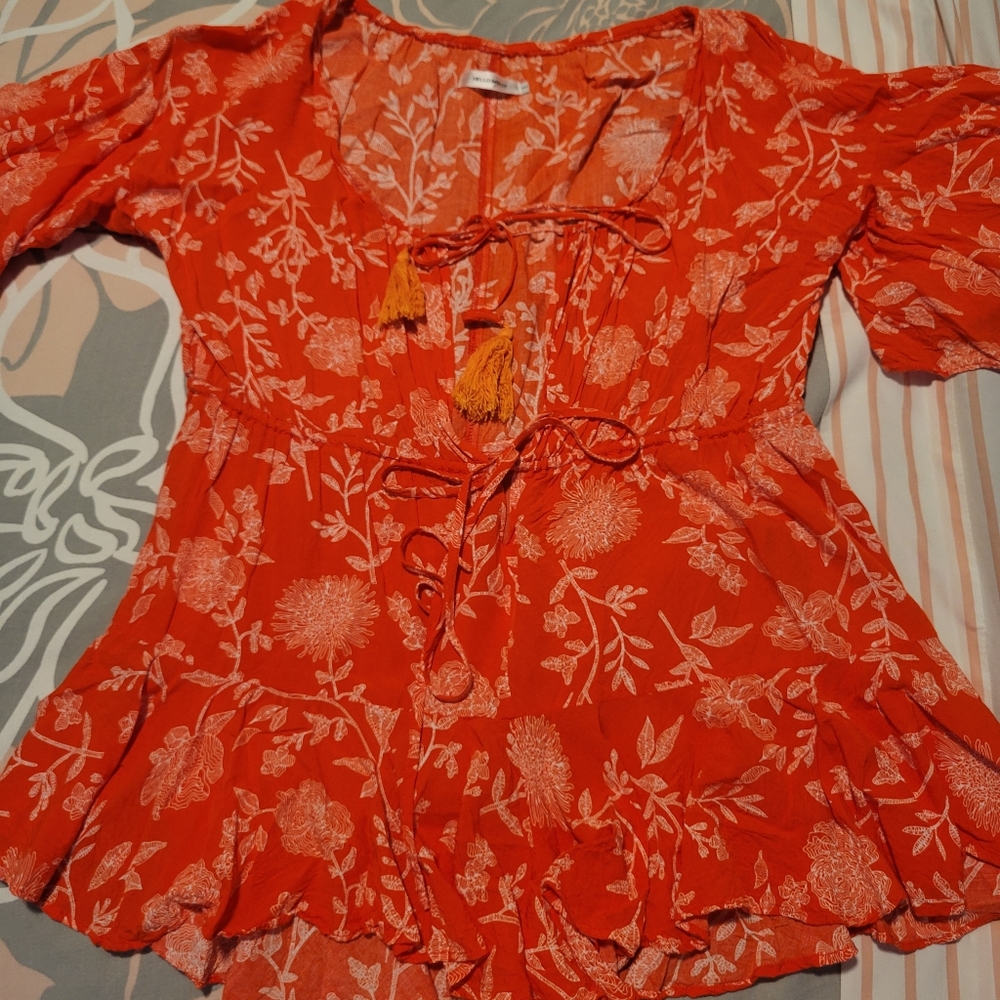 Hello Molly red floral Romper